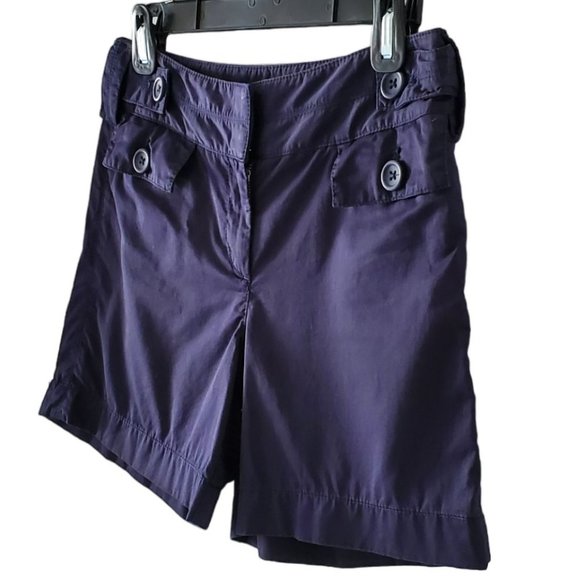 Ann Taylor Loft Regular to High-Rise Shorts | Like New | Size 0 | Navy Blue - Picture 3 of 9